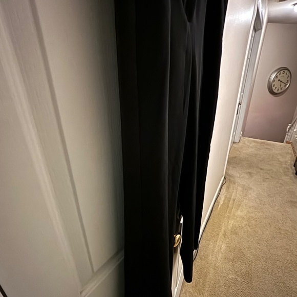 Ann Taylor Loft Tuxedo Stripe Black Crepe Like Wide Leg Pant Size 8 - Picture 4 of 9